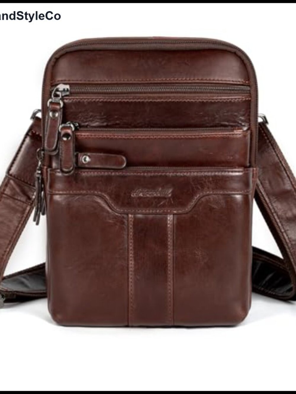 Genuine Leather Messenger Bag Crossbody Sling Shoulder Bag Men's Purse